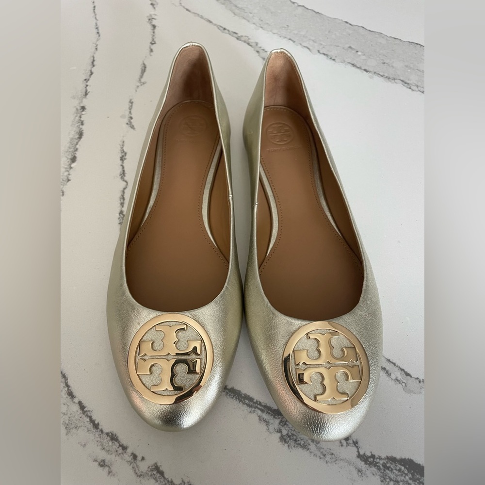 Gold Tory Burch flats